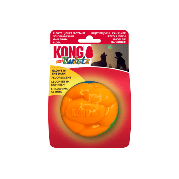 KONG Twistz High-Viz Ball professional product photo ready to upload to shopify