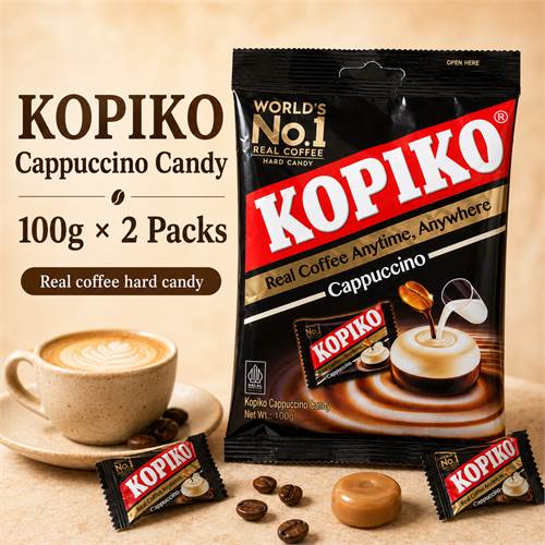 Kopiko Cappuccino Candy 100g professional product photo ready to upload to shopify