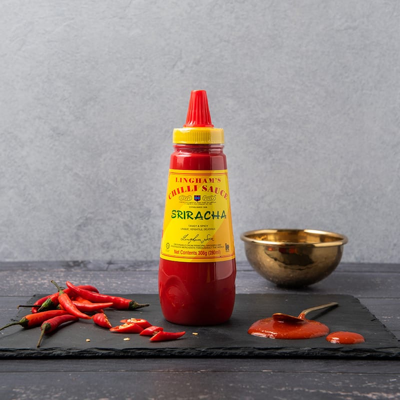 Linghams Sriracha Chilli Sauce Original 280ml professional product photo ready to upload to shopify