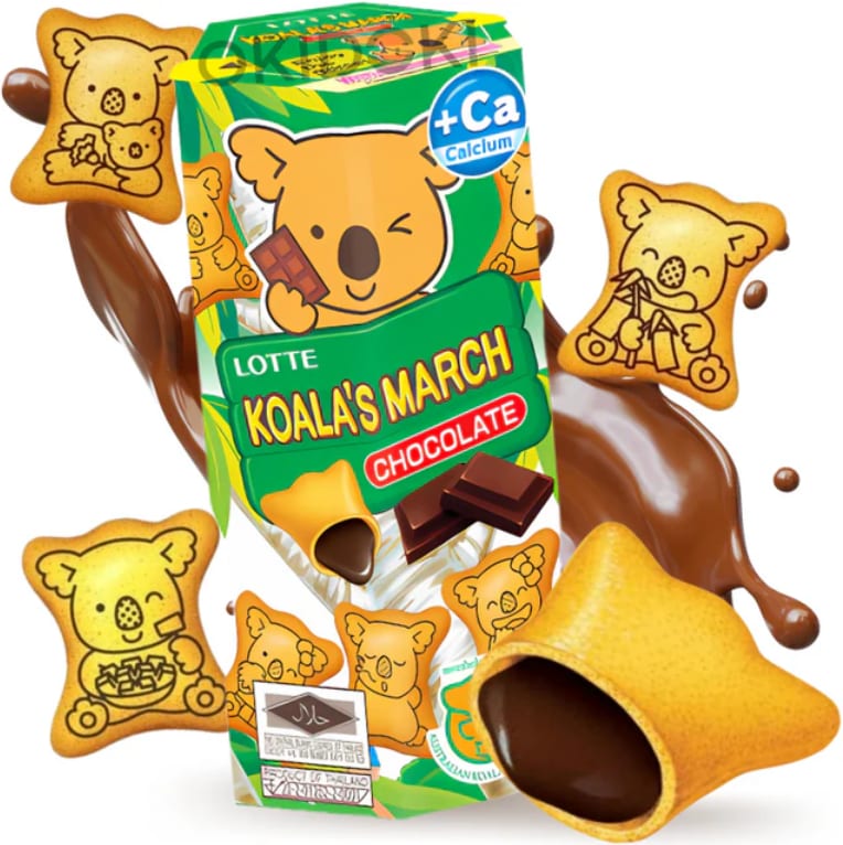 Lotte Koala's March Chocolate 37g professional product photo ready to upload to shopify