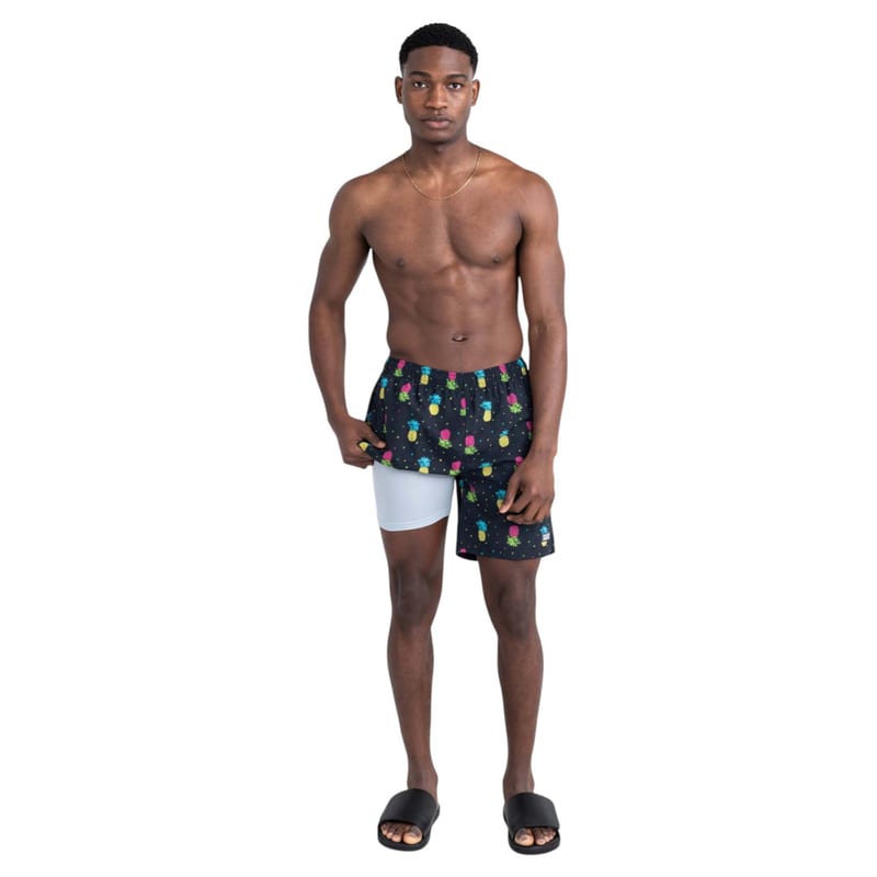Men's SAXX Go Coastal Volley 2N1 Swim Trunks Tropical Lens professional product photo ready to upload to shopify