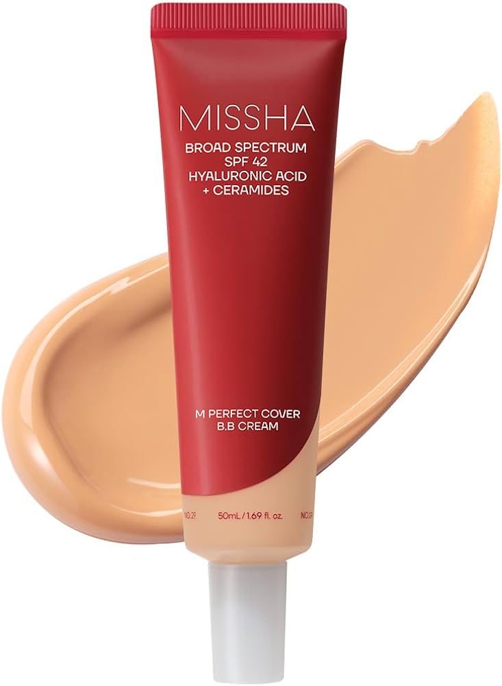 Missha M Perfect Cover BB Cream #29 Caramel Beige 50ml professional product photo ready to upload to shopify