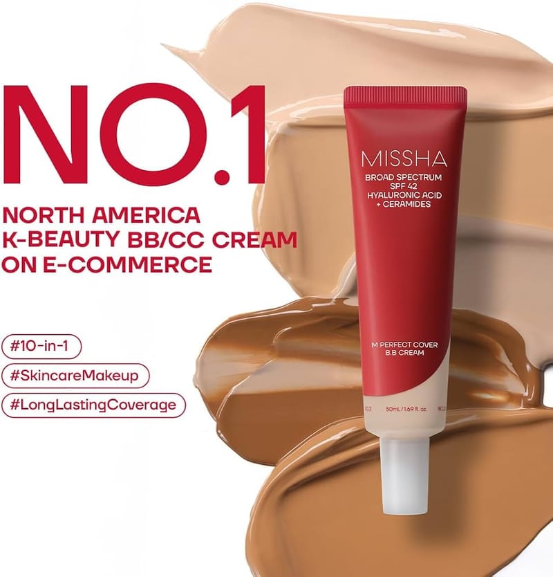 Missha M Perfect Cover BB Cream #29 Caramel Beige 50ml professional product photo ready to upload to shopify