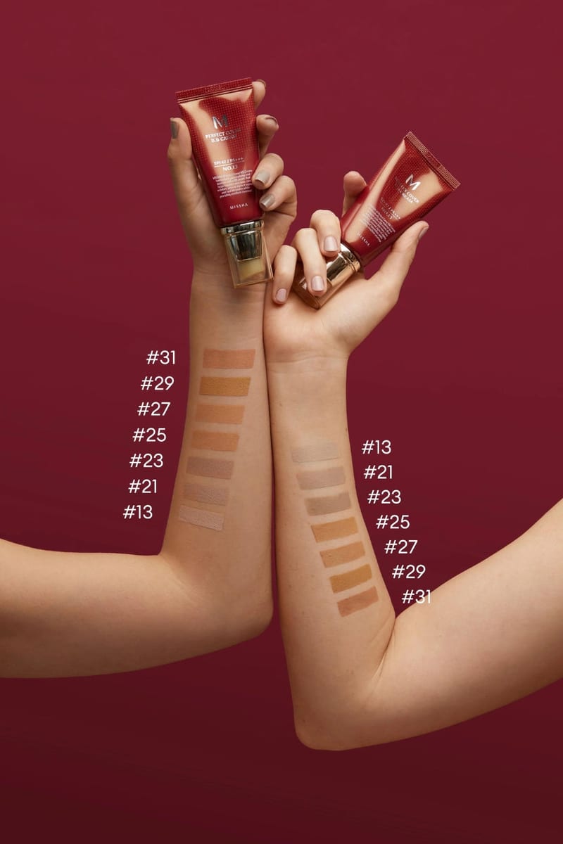 Missha M Perfect Cover BB Cream #29 Caramel Beige 50ml professional product photo ready to upload to shopify