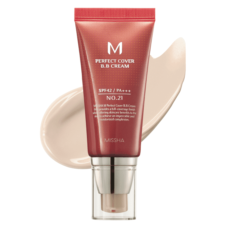 Missha M Perfect Cover BB Cream #21 Light Beige 50ml professional product photo ready to upload to shopify