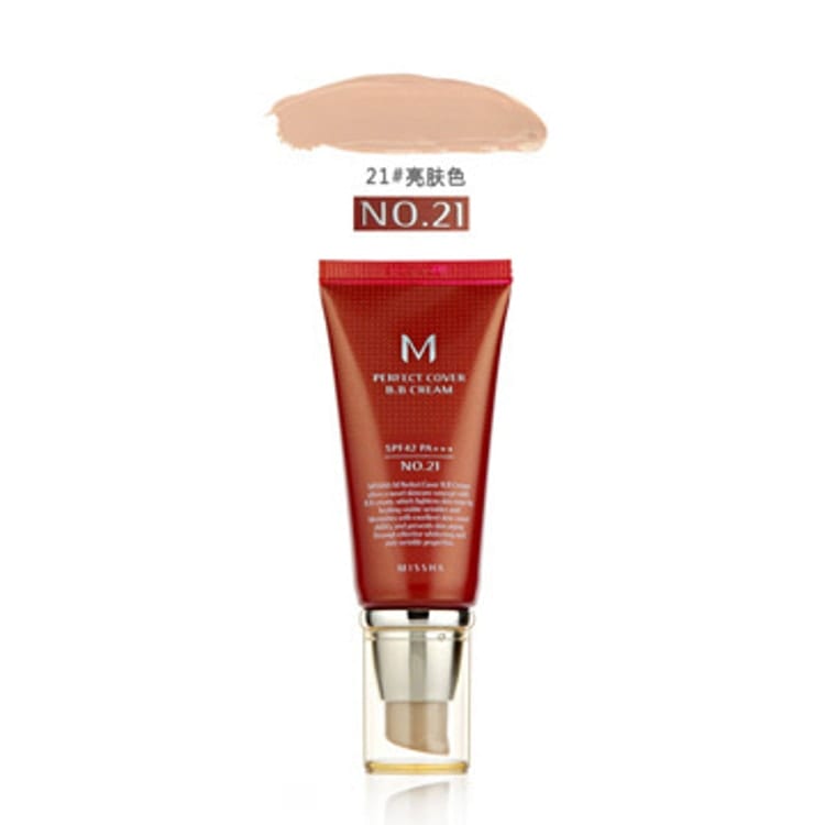 Missha M Perfect Cover BB Cream #21 Light Beige 50ml professional product photo ready to upload to shopify