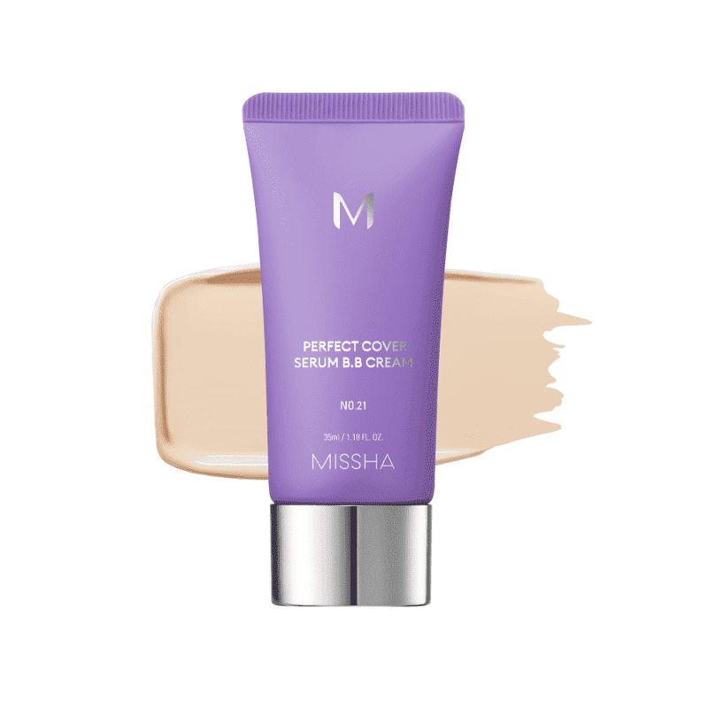Missha M Perfect Cover Serum BB Cream #21 Light Beige professional product photo ready to upload to shopify