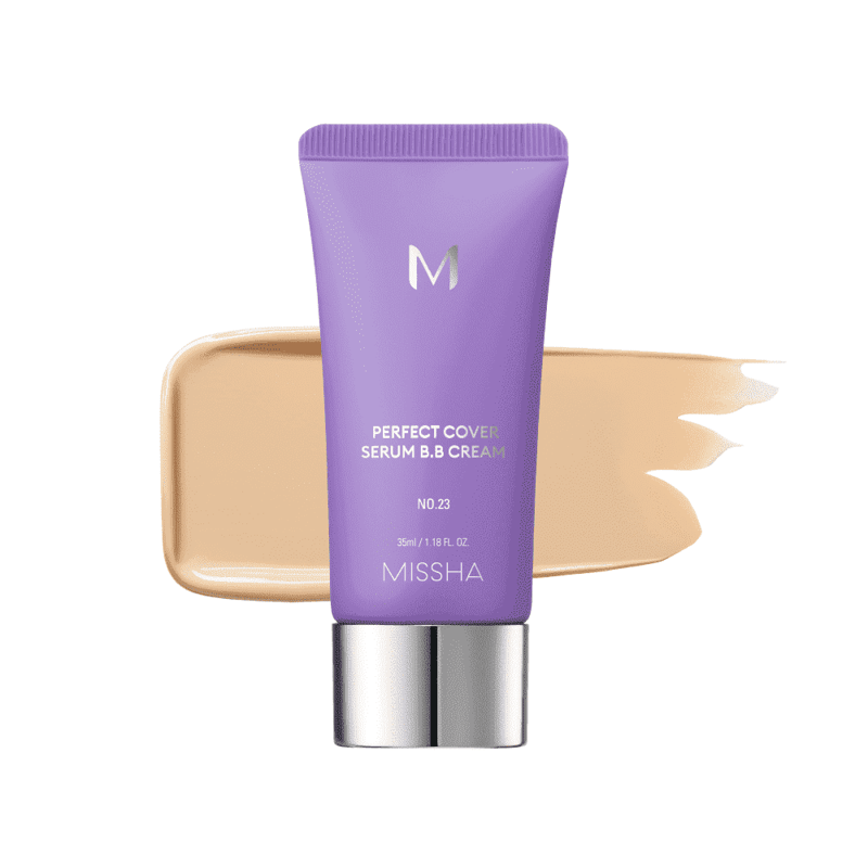 Missha M Perfect Cover Serum BB Cream #23 Natural Beige professional product photo ready to upload to shopify