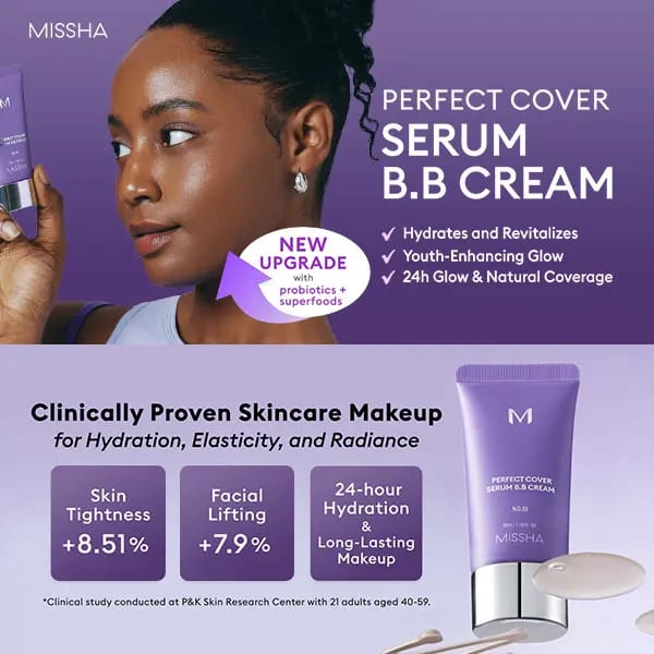 Missha M Perfect Cover Serum BB Cream #41 Medium Tan 35ml professional product photo ready to upload to shopify