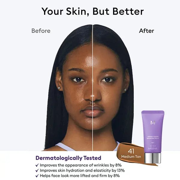Missha M Perfect Cover Serum BB Cream #41 Medium Tan 35ml professional product photo ready to upload to shopify
