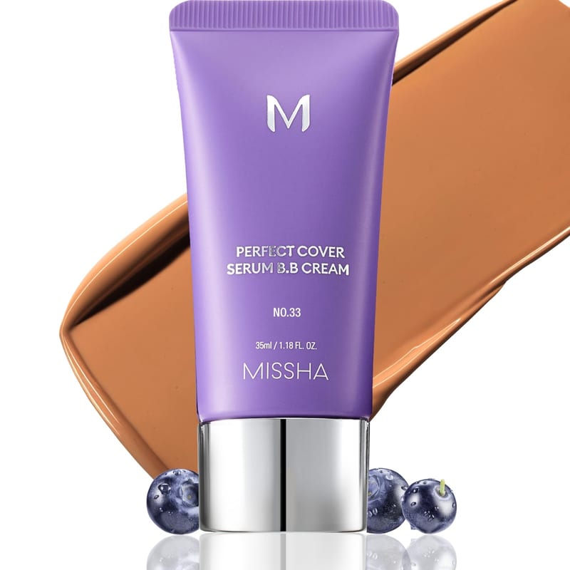 Missha M Perfect Cover Serum BB Cream #45 Deep Mocha professional product photo ready to upload to shopify
