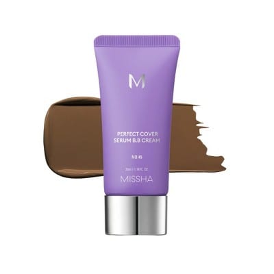 Missha M Perfect Cover Serum BB Cream #45 Deep Mocha professional product photo ready to upload to shopify