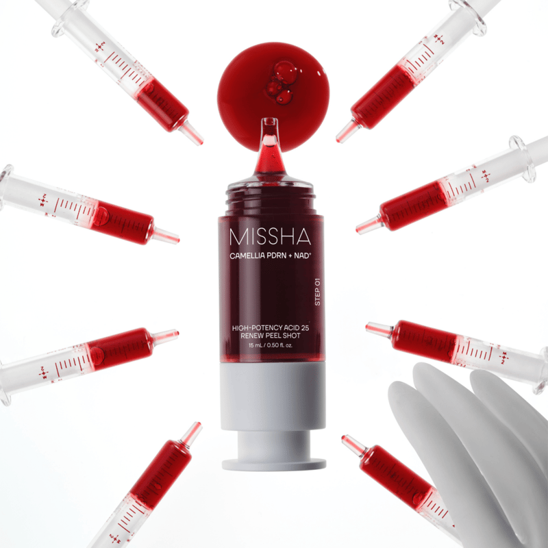 Missha PDRN NAD+ Renew Peel Shot 15ml professional product photo ready to upload to shopify