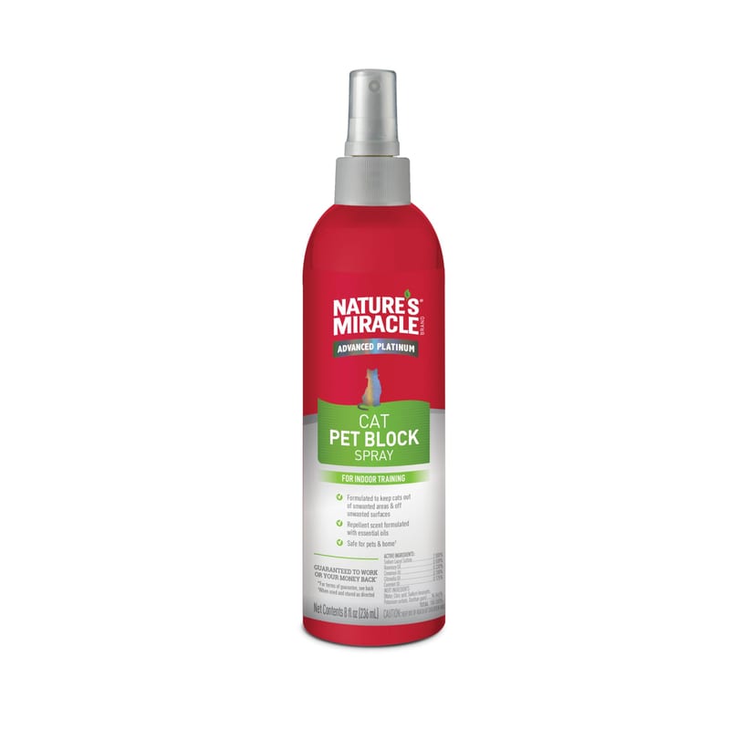 Nature's Miracle Advanced Platinum Cat Pet Block Repellent Spray, 8Oz professional product photo ready to upload to shopify