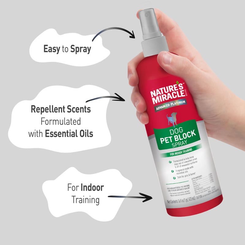 Nature's Miracle Advanced Platinum Dog Pet Block Repellent Spray 16 fl. oz. professional product photo ready to upload to shopify