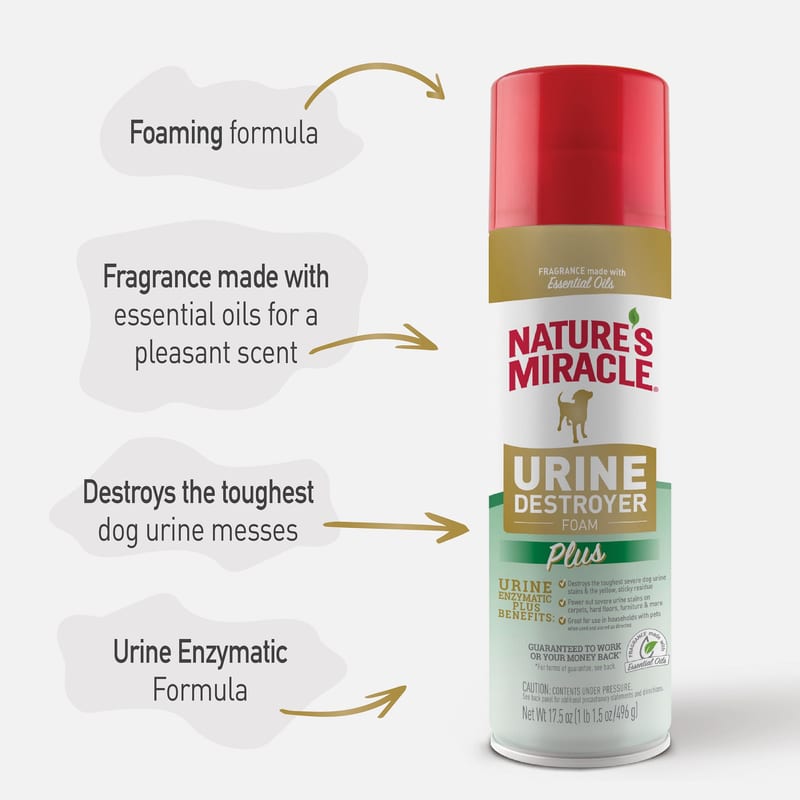 Nature's Miracle Dog Urine Destroyer Plus Foam 17.5 oz professional product photo ready to upload to shopify