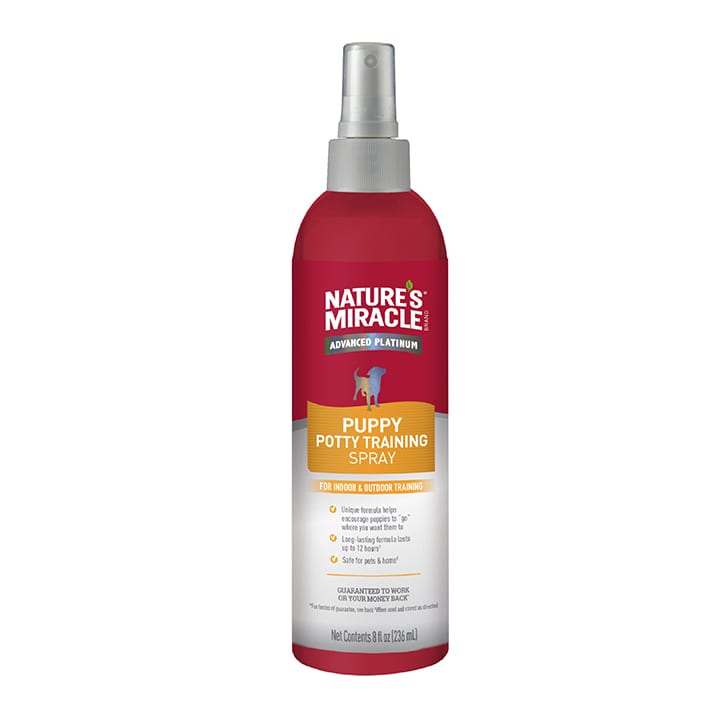 Nature's Miracle Advanced Platinum Puppy Potty Training Spray 8 Oz professional product photo ready to upload to shopify