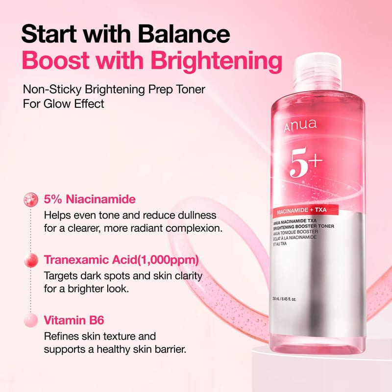 NIACINAMIDE TXA BRIGHTENING BOOSTER TONER 250ml professional product photo ready to upload to shopify