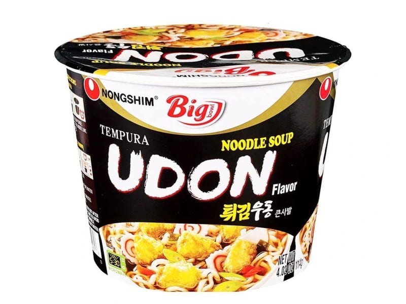 Nongshim instant bowl noodle tempura udon flavor 111g professional product photo ready to upload to shopify