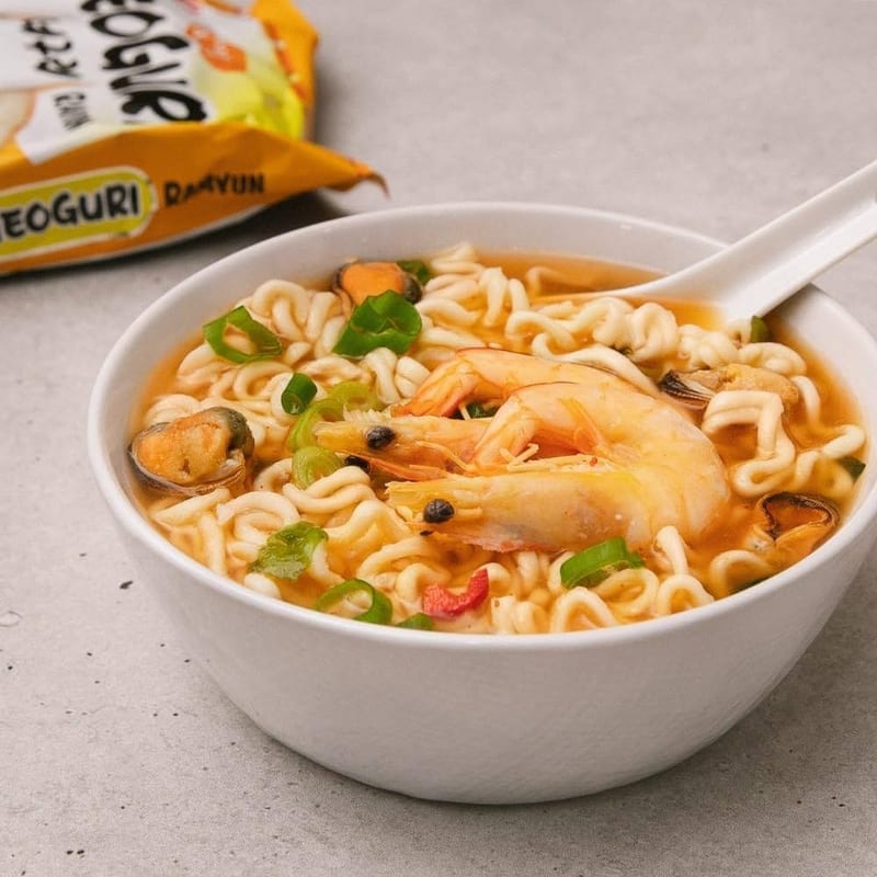 Nongshim Seafood Ramyun 125g professional product photo ready to upload to shopify