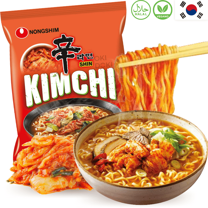Nongshim Shin Ramyun Kimchi 120g professional product photo ready to upload to shopify