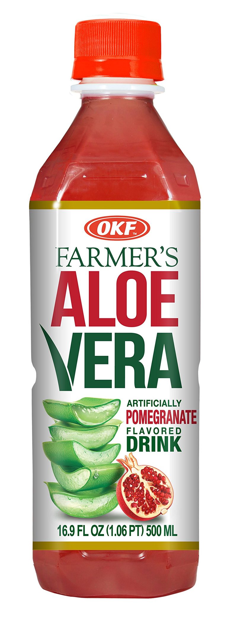 OKF Aloe Vera King Sugar Free Pomegranate 500ml professional product photo ready to upload to shopify