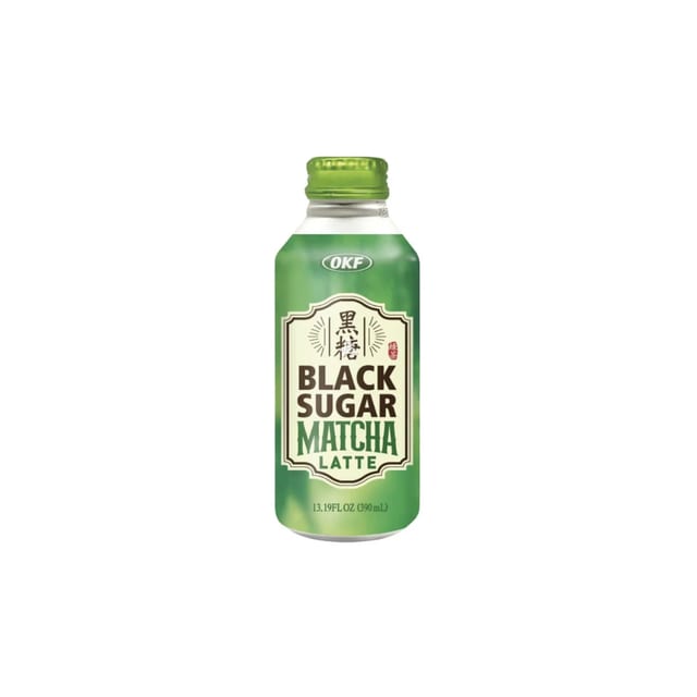 OKF Black Sugar Matcha Latte 390ml professional product photo ready to upload to shopify