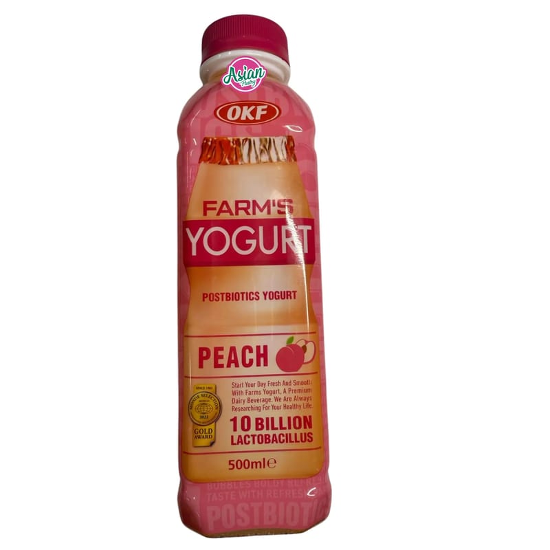 OKF Peach Yogurt Drink 500ml professional product photo ready to upload to shopify