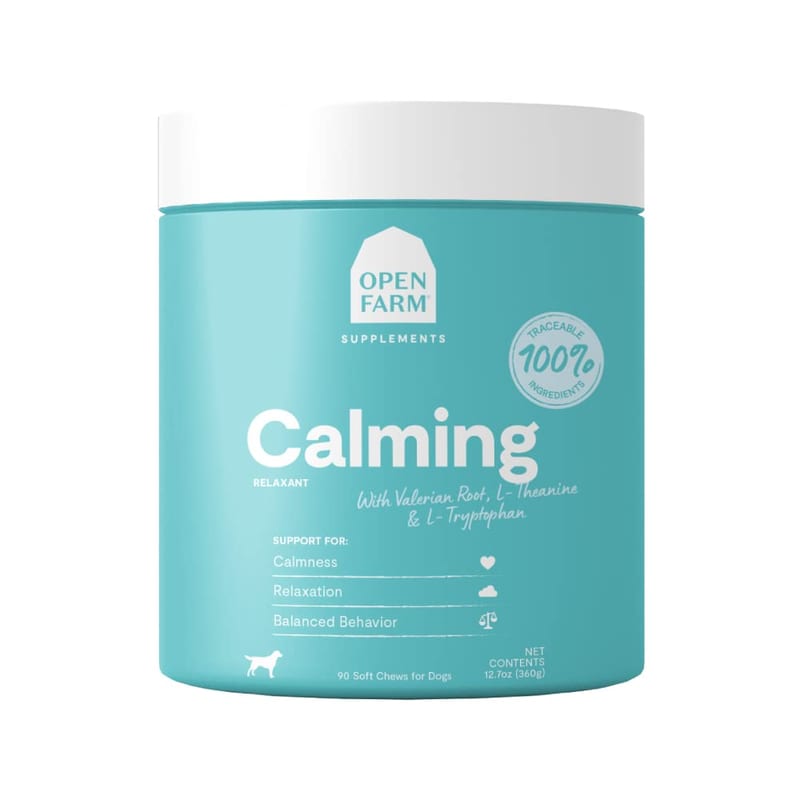 OPEN FARM DOG Calming Health Supplement Chews professional product photo ready to upload to shopify