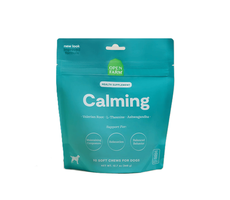 OPEN FARM DOG Calming Health Supplement Chews professional product photo ready to upload to shopify