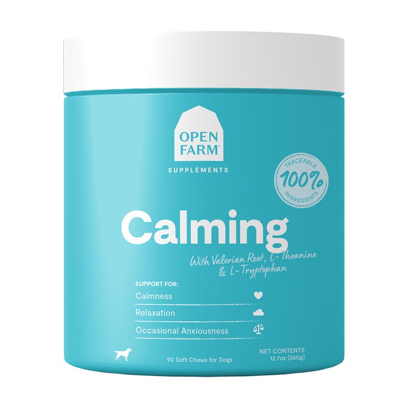 OPEN FARM DOG Calming Health Supplement Chews professional product photo ready to upload to shopify