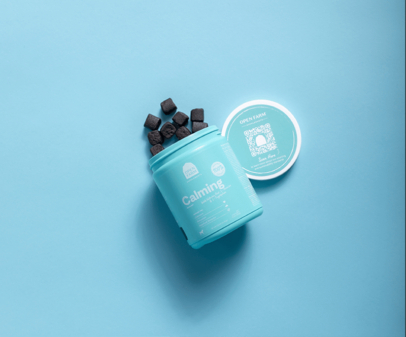 OPEN FARM DOG Calming Health Supplement Chews professional product photo ready to upload to shopify