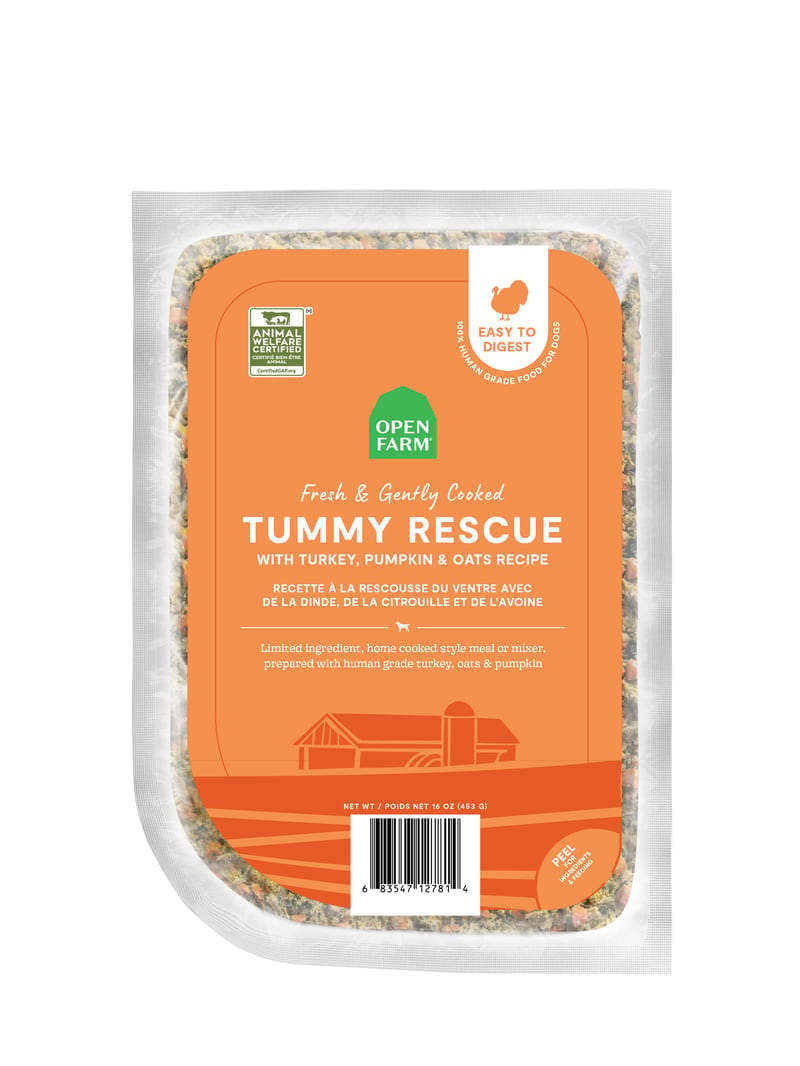 OPEN FARM DOG FROZEN GENTLY COOKED TUMMY RESCUE 16OZ professional product photo ready to upload to shopify