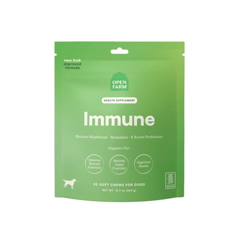 OPEN FARM DOG Immune Health Supplement Chews professional product photo ready to upload to shopify