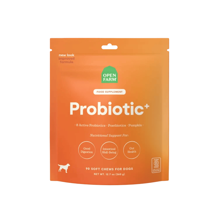 OPEN FARM DOG Probiotic Supplement Chews professional product photo ready to upload to shopify