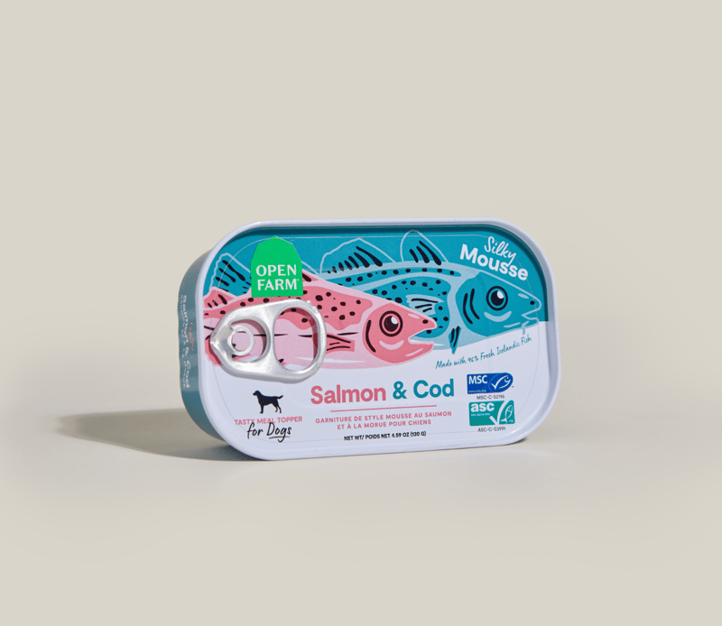 OPEN FARM Dog Salmon & Cod Grain-Free Topper 4.59 oz professional product photo ready to upload to shopify