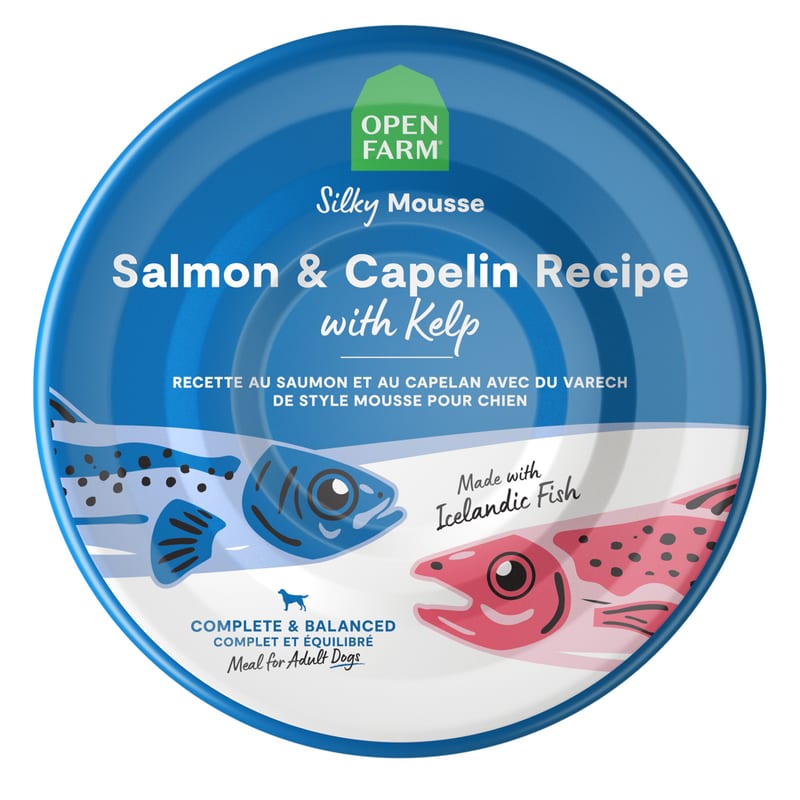Open Farm Silky Mousse Salmon & Capelin Recipe with Kelp 7oz Canned Dog Food professional product photo ready to upload to shopify