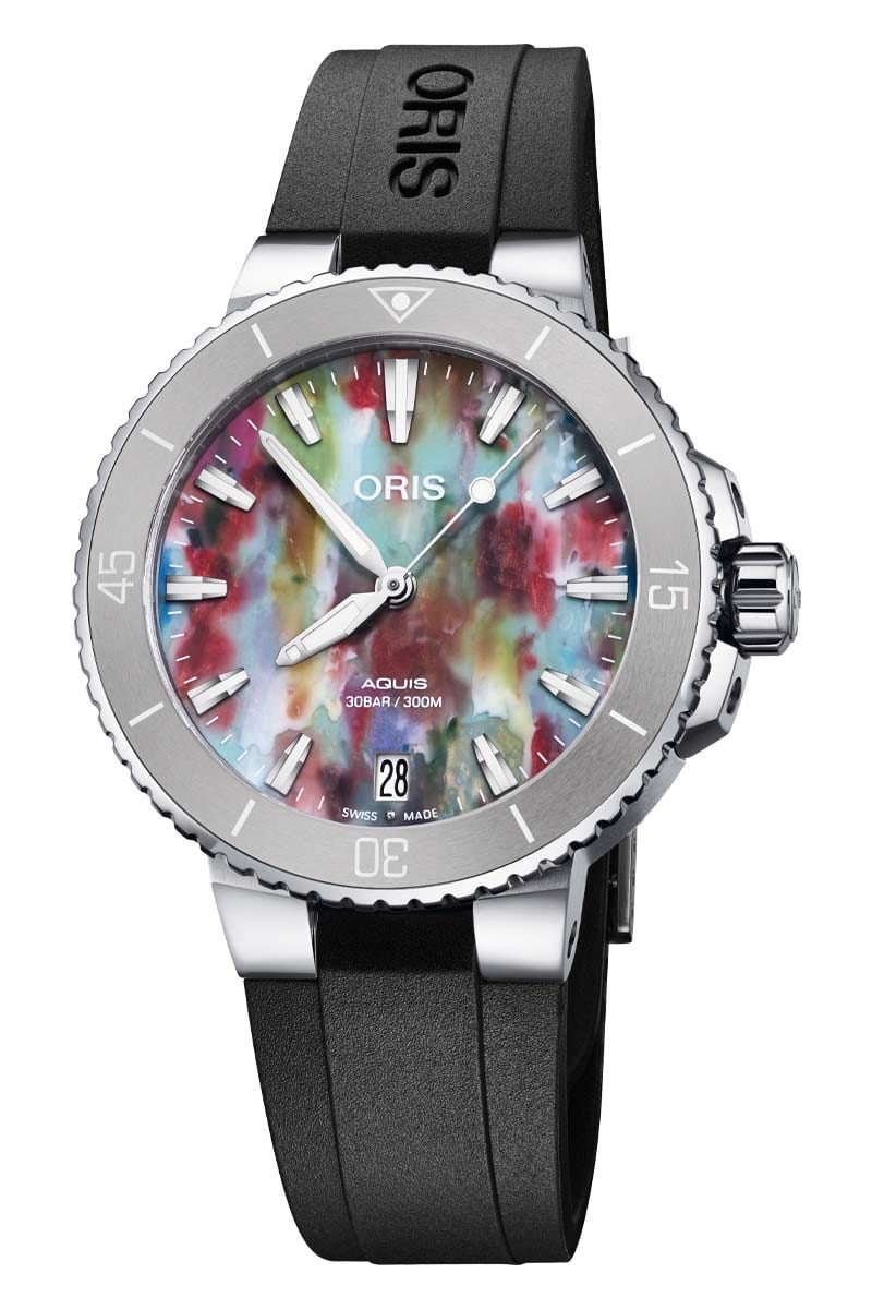 Oris Aquis Date Automatic Ladies Watch 36mm professional product photo ready to upload to shopify