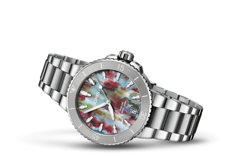 Oris Aquis Date Automatic Ladies Watch 36mm professional product photo ready to upload to shopify