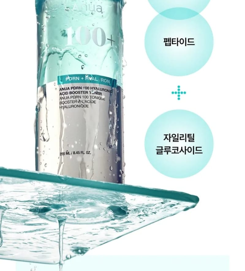 PDRN 100 Hyaluronic Acid Booster Toner 250ml professional product photo ready to upload to shopify
