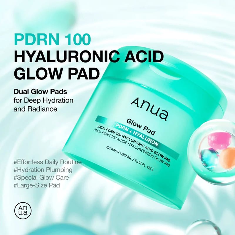 PDRN Hyaluronic Glow Pad 180ml professional product photo ready to upload to shopify