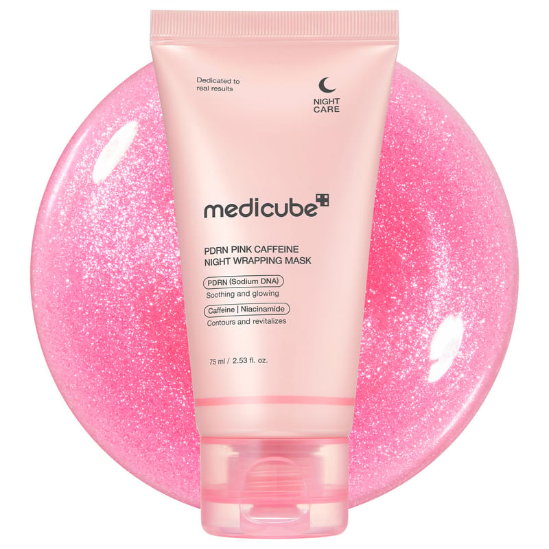 PDRN Pink Caffeine Night Wrapping Mask 75ml professional product photo ready to upload to shopify