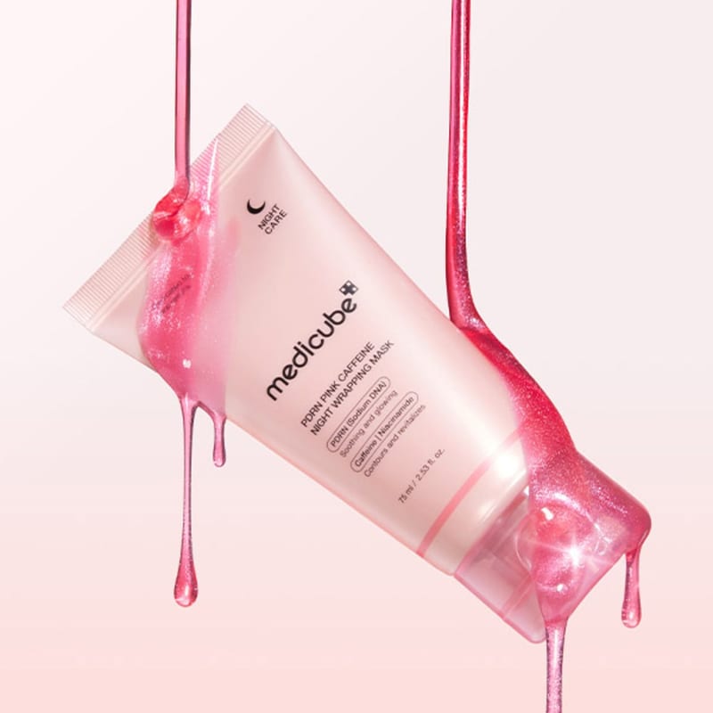 PDRN Pink Caffeine Night Wrapping Mask 75ml professional product photo ready to upload to shopify