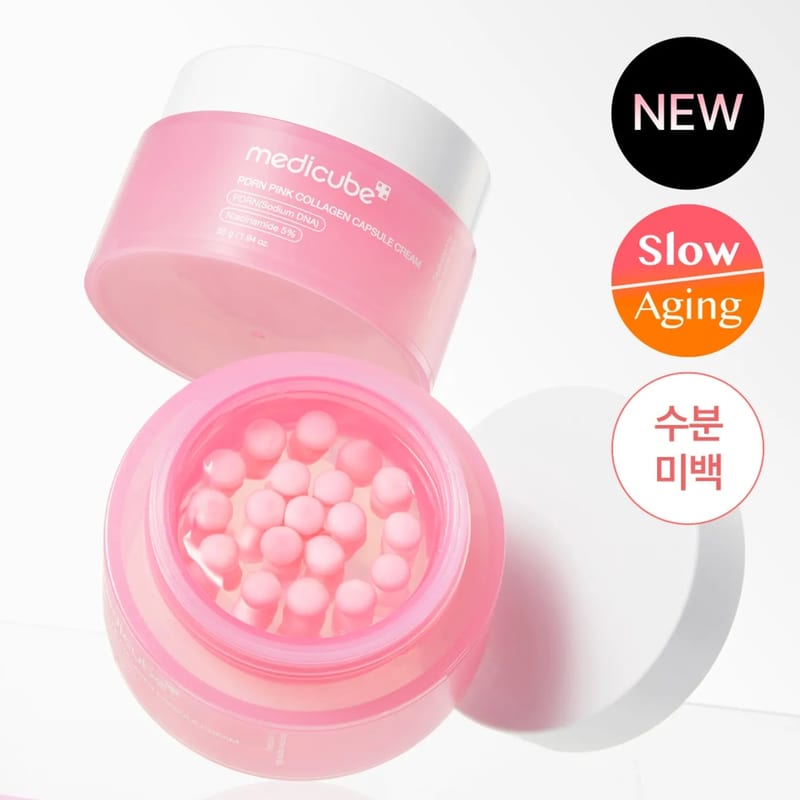 PDRN Pink Collagen Capsule Cream 55g professional product photo ready to upload to shopify