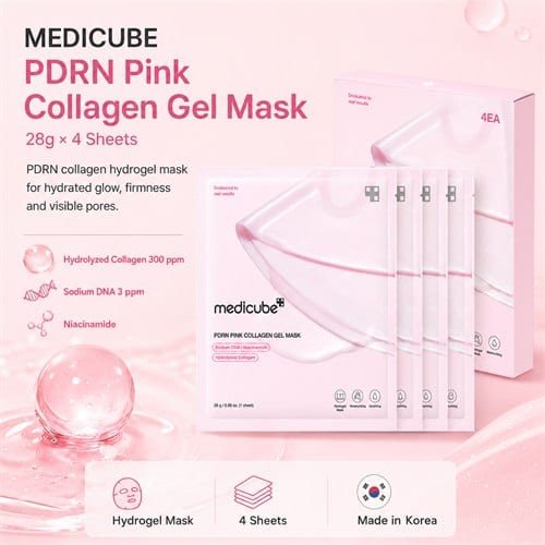 PDRN Pink Collagen Gel Mask professional product photo ready to upload to shopify