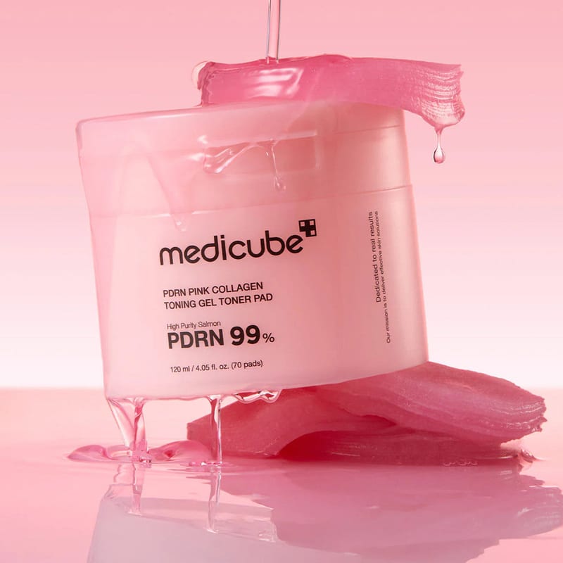 PDRN Pink Collagen Toning Gel Toner Pad 70ea professional product photo ready to upload to shopify