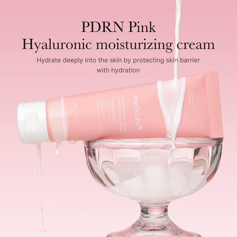 PDRN Pink Hyaluronic Moisturizing Cream 50ml professional product photo ready to upload to shopify