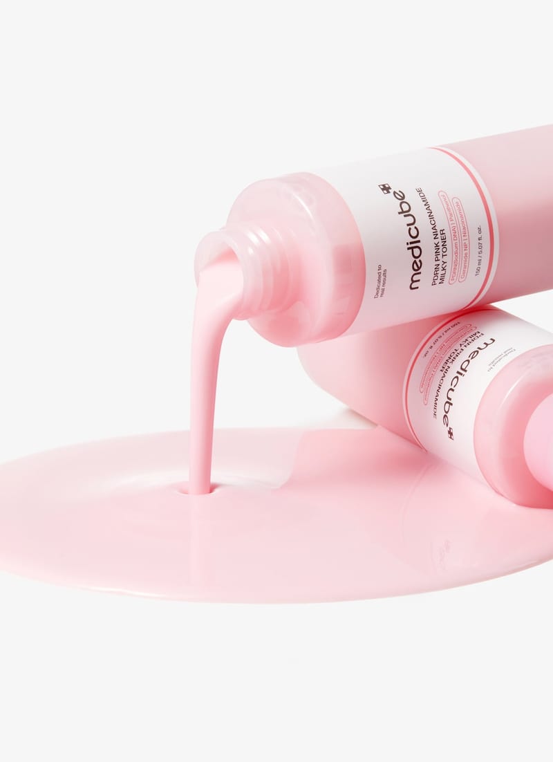 PDRN Pink Niacinamide Milky Toner 150ml professional product photo ready to upload to shopify