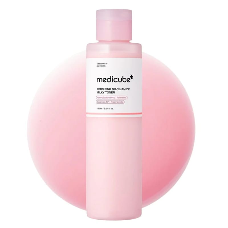 PDRN Pink Niacinamide Milky Toner 150ml professional product photo ready to upload to shopify