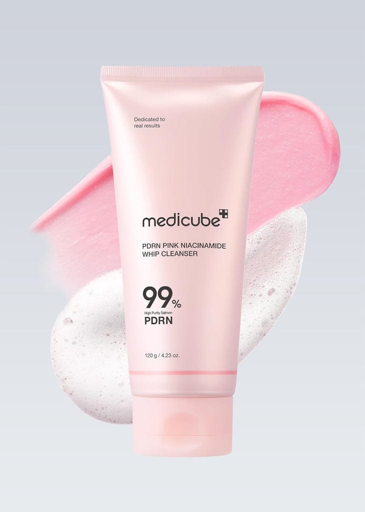 PDRN Pink Niacinamide Whip Cleanser 120g professional product photo ready to upload to shopify